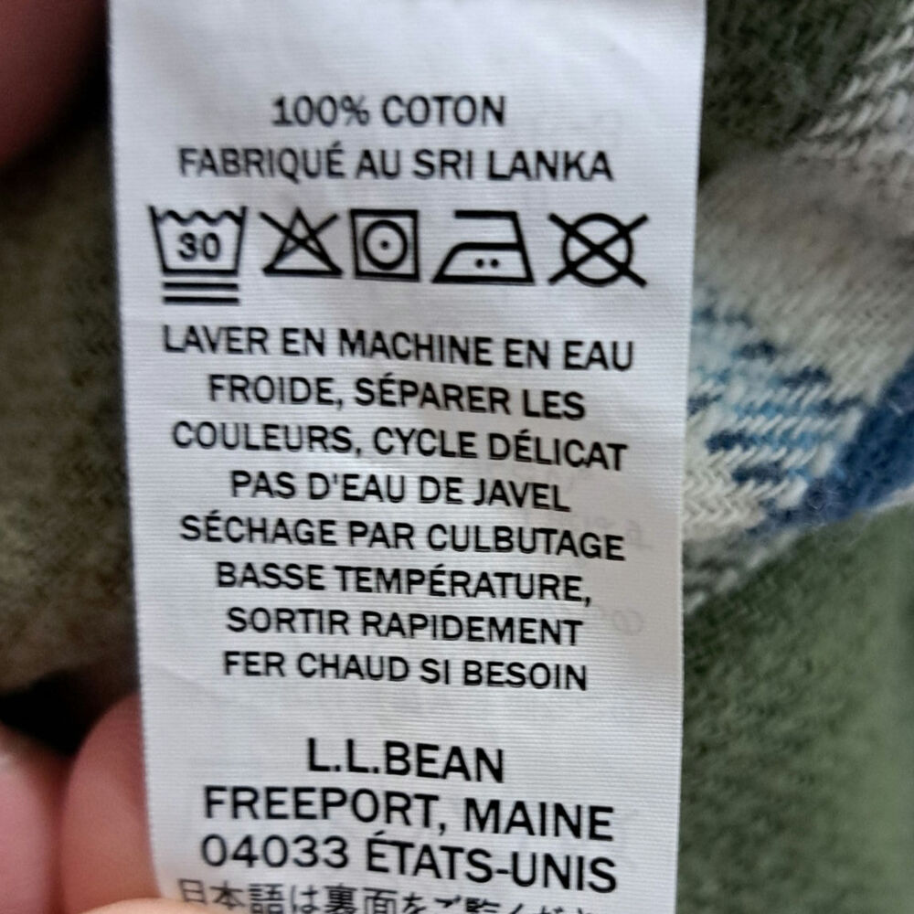 L.L. Bean Men's Flannel 100% Cotton Blue and Green Plaid Shirt XL Regular - Picture 5 of 5